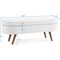 Linen Upholstered Modern Storage Bench with Wood Legs and Flip-Top